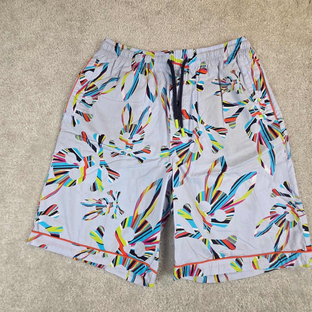 Psycho Bunny Mens Lounge Shorts Pajama Bottoms Blue Bunny Skull Print Size M